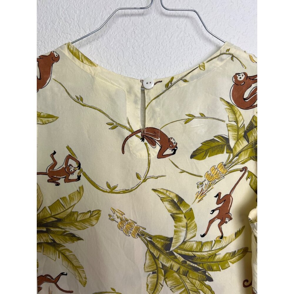 Peppermint Bay Monkey Shift Dress Bananas Palm Trees Hawaiian Tropical Cruise - Picture 8 of 8